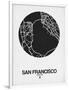 San Francisco Street Map Black on White-NaxArt-Framed Art Print