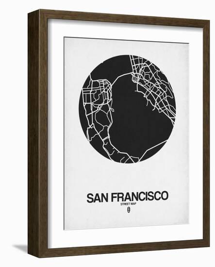 San Francisco Street Map Black on White-NaxArt-Framed Art Print