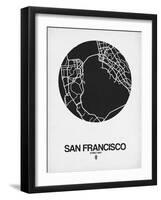 San Francisco Street Map Black on White-NaxArt-Framed Art Print