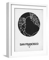 San Francisco Street Map Black on White-NaxArt-Framed Art Print