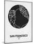 San Francisco Street Map Black on White-NaxArt-Mounted Art Print