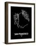 San Francisco Street Map Black-NaxArt-Framed Art Print