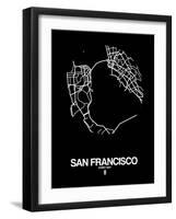 San Francisco Street Map Black-NaxArt-Framed Art Print