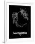 San Francisco Street Map Black-NaxArt-Framed Art Print