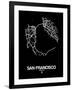 San Francisco Street Map Black-NaxArt-Framed Art Print