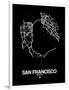 San Francisco Street Map Black-NaxArt-Framed Art Print