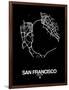 San Francisco Street Map Black-NaxArt-Framed Art Print