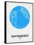 San Francisco Street Map Blue-NaxArt-Framed Stretched Canvas