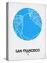 San Francisco Street Map Blue-NaxArt-Stretched Canvas