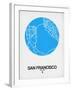 San Francisco Street Map Blue-NaxArt-Framed Art Print