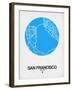 San Francisco Street Map Blue-NaxArt-Framed Art Print