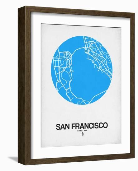 San Francisco Street Map Blue-NaxArt-Framed Art Print