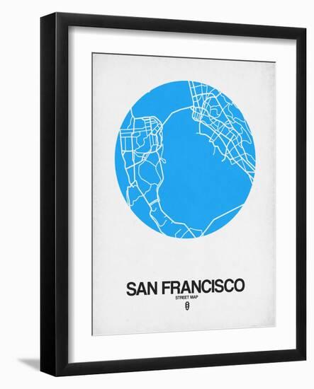 San Francisco Street Map Blue-NaxArt-Framed Art Print