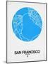 San Francisco Street Map Blue-NaxArt-Mounted Art Print
