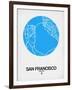 San Francisco Street Map Blue-NaxArt-Framed Art Print