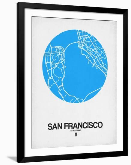 San Francisco Street Map Blue-NaxArt-Framed Art Print