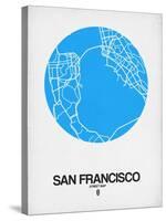 San Francisco Street Map Blue-NaxArt-Stretched Canvas