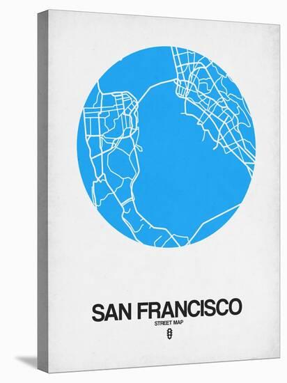 San Francisco Street Map Blue-NaxArt-Stretched Canvas