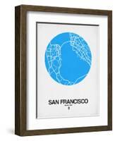 San Francisco Street Map Blue-NaxArt-Framed Art Print