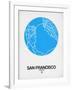 San Francisco Street Map Blue-NaxArt-Framed Art Print