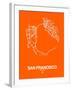 San Francisco Street Map Orange-NaxArt-Framed Art Print