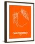 San Francisco Street Map Orange-NaxArt-Framed Art Print