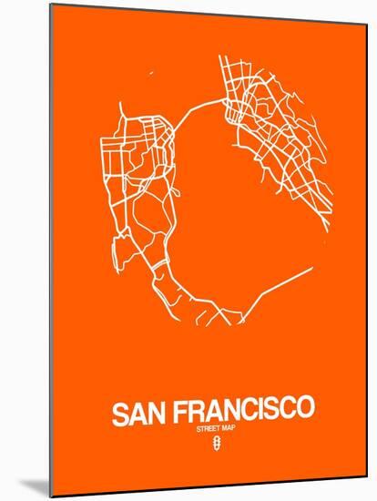 San Francisco Street Map Orange-NaxArt-Mounted Art Print