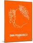 San Francisco Street Map Orange-NaxArt-Mounted Art Print