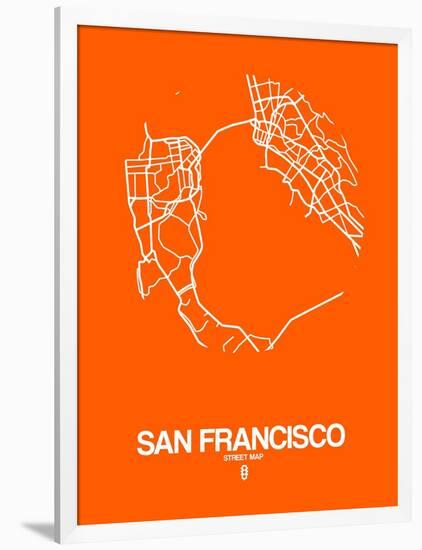 San Francisco Street Map Orange-NaxArt-Framed Art Print