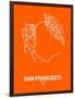 San Francisco Street Map Orange-NaxArt-Framed Art Print