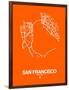 San Francisco Street Map Orange-NaxArt-Framed Art Print