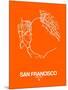 San Francisco Street Map Orange-NaxArt-Mounted Art Print