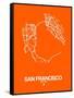 San Francisco Street Map Orange-NaxArt-Framed Stretched Canvas