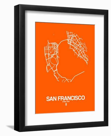 San Francisco Street Map Orange-NaxArt-Framed Art Print