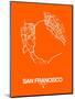 San Francisco Street Map Orange-NaxArt-Mounted Art Print