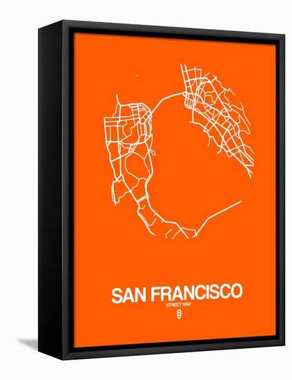 San Francisco Street Map Orange-NaxArt-Framed Stretched Canvas