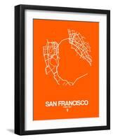 San Francisco Street Map Orange-NaxArt-Framed Art Print