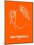 San Francisco Street Map Orange-NaxArt-Mounted Art Print