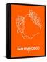 San Francisco Street Map Orange-NaxArt-Framed Stretched Canvas