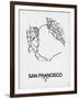 San Francisco Street Map White-NaxArt-Framed Art Print