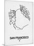 San Francisco Street Map White-NaxArt-Mounted Art Print