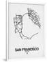 San Francisco Street Map White-NaxArt-Framed Art Print