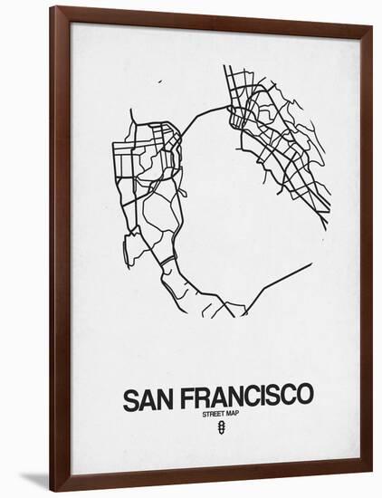 San Francisco Street Map White-NaxArt-Framed Art Print