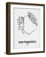 San Francisco Street Map White-NaxArt-Framed Art Print