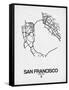 San Francisco Street Map White-NaxArt-Framed Stretched Canvas