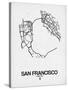 San Francisco Street Map White-NaxArt-Stretched Canvas