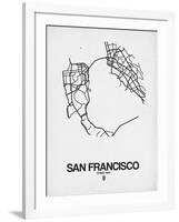 San Francisco Street Map White-NaxArt-Framed Art Print