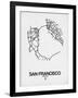 San Francisco Street Map White-NaxArt-Framed Art Print