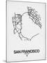 San Francisco Street Map White-NaxArt-Mounted Art Print