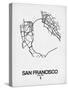 San Francisco Street Map White-NaxArt-Stretched Canvas